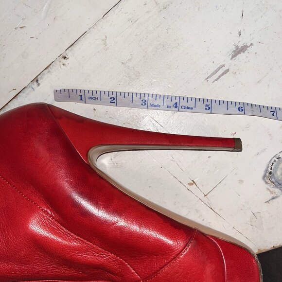 Casadei Red 100% Leather Over The Knee Boots - Picture 5 of 14